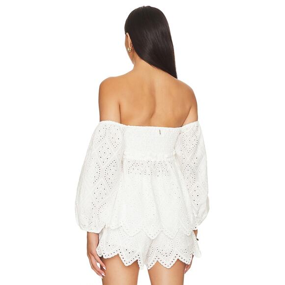 MISA Los Angeles NWT $285 Sera Top White Eyelet Size XS - Picture 3 of 10